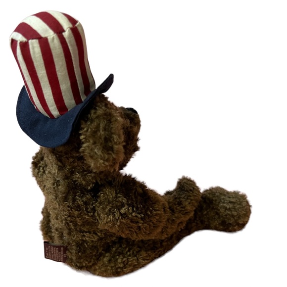 Vintage 1993 TY Patriotic Red White Blue Americana Flag Hat Jointed Teddy Bear - Picture 4 of 9